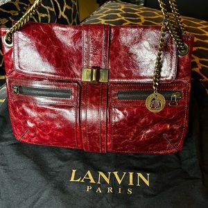 Lanvin Red Leather Hero Handbag